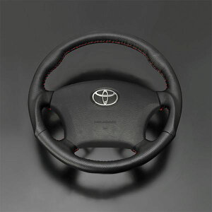 ヴォクシー ステアリング 60系 2004/8-2007/5 ダークグレーレザーxレッドステッチ LUNA/ルナ (LS116LR