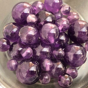 【高級天然石丸玉ミックスビーズ】【天然石アメジスト Aグレード ミックス(天然)】 ラウンド約4-10mm 約18g【パワーストーン・天然石・ビーズ・天然石ビーズ・パワーストーンビーズ・パワ−