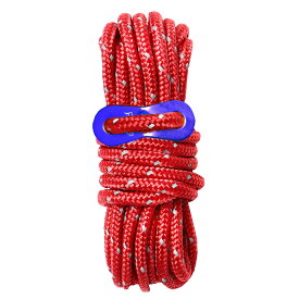【1本】DaLaCa パラコード テントロープ タープロープ ガイロープ 反射材入り 太さ 5mm 長さ 4m 耐荷重 350kg 自在金具 付き