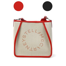 【商品限定 10％OFFクーポン】STELLA McCARTNEY ステラマッカートニー レディース ステラ ロゴ キャンバス ショルダーバッグ MINI CROSSBODY BAG SALT & PEPPER CAN【700073 WP0138】