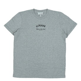 【4時間限定 ポイント10倍 4/23 20時スタート】ガニー GANNI Tシャツ ロゴ レディース Thin Jersey Relaxed O-neck T-shirt【T3677】