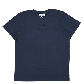 【4時間限定 ポイント10倍 4/23 20時スタート】ガニー GANNI Tシャツ ロゴ レディース Thin Jersey Relaxed O-neck T-shirt【T3746】