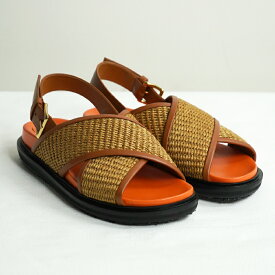 【10％OFFクーポン】MARNI サンダル フスベット マルニ バックストラップサンダル レザー FUSSBETT SANDALS Women (ZO140 / RAW SIENA / DUST APRICOT)【FBMS013801 P3860】