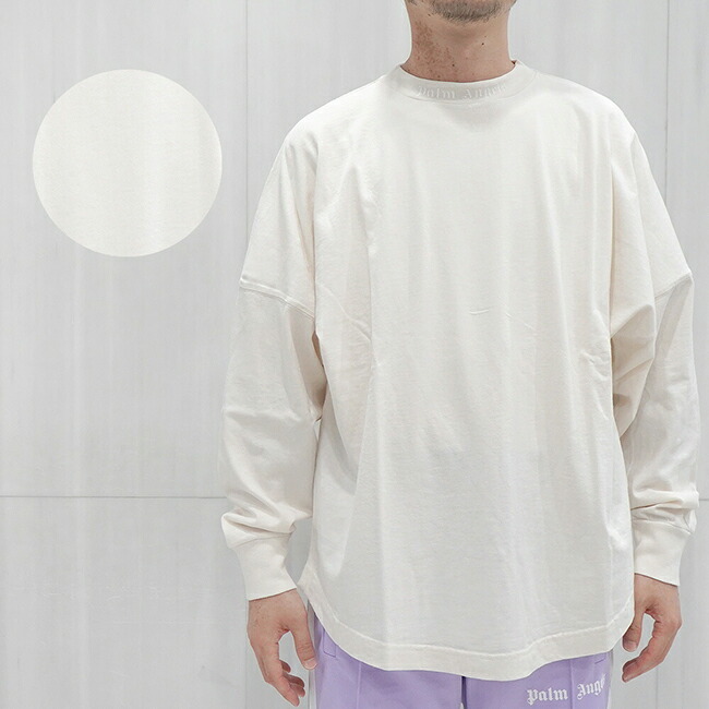 PALM ANGELS Tシャツ パームエンジェルス 長袖 ロンT メンズ クルーネック Classic T-Shirt WHITE 0303 Over Logo OFF 2021公式店舗 お得セット