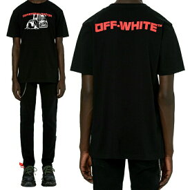 24時間限定ポイント10倍×10%0FFクーポン!! OFF-WHITE Tシャツ オフホワイト メンズ 半袖 Dematerialization T-shirt (1025 / BLACK RED) 【OMAA038R21JER005】