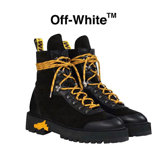 2019AW 直輸入品激安 50%OFF OFF-WHITE ブーツ オフホワイト BLACK BOOTS HIKING マウンテンブーツ 買物 OMIA121E19D680021000