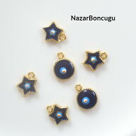 メール便 発送可 トルコ 雑貨 トルコ雑貨 目玉 お守り ナザールボンジュウ ハンドメイド用 メタル チャー…