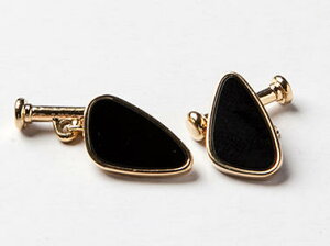 ���������t�H�[�}���J�t�X�{�^���O�p�^�g���C�A���O�����S�[���h ��ONYX_ART LONDON DC_06 ONYX GOLD PLATED DRESS Cufflinks on Chain TRIANGULAR�E�E