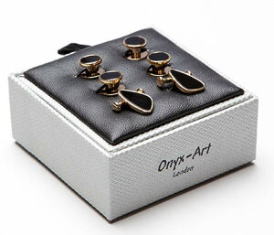 FORMAL@tH[}JtX&X^bh{^̃ZbgIjLXOp^gCAOS[hONYX_ART LONDON SC_06 ONYX GOLD PLATED DRESS Cufflinks on Chain TRIANGULAR & 4 studds in gift boxEE