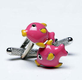 ★カフスボタン ONYX-ART LONDON CK825 FUN FISH Cufflinks　可愛く楽しく涼し気に観賞魚