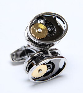 ���J�t�X�{�^�� ONYX-ART LONDON CLM108 OVAL ROHDIUM GEARS CUFFLINCS