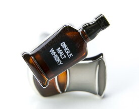 ★カフスボタン ONYX-ART LONDON ck1097 WHISKY BOTTLE & GLASS★ウイスキー党にはたまりません・・(^_-)-☆