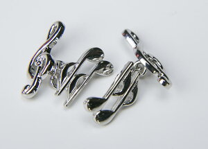���J�t�X�{�^�� ONYX-ART LONDON ck161 MUSICAL NOTE ON CHAIN CUFFS���`�F�[���J�t�X�~���[�W�b�N����(^^��`