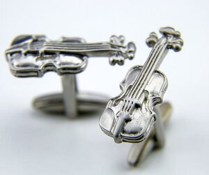 ���J�t�X�{�^�� London Onyx art CU2603 VIOLIN Cufflinks�@