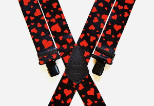 �� ���� �X�y���_�[ 38mm X�^ 4�u���b�N�N���b�vMens Braces 1.5 inchi Heavy Duty Heart Love Hearts Valentine Trouser Black ClipsAnglo American USA�@from UK���g�������Փ��ɂ����܂��E�E�E