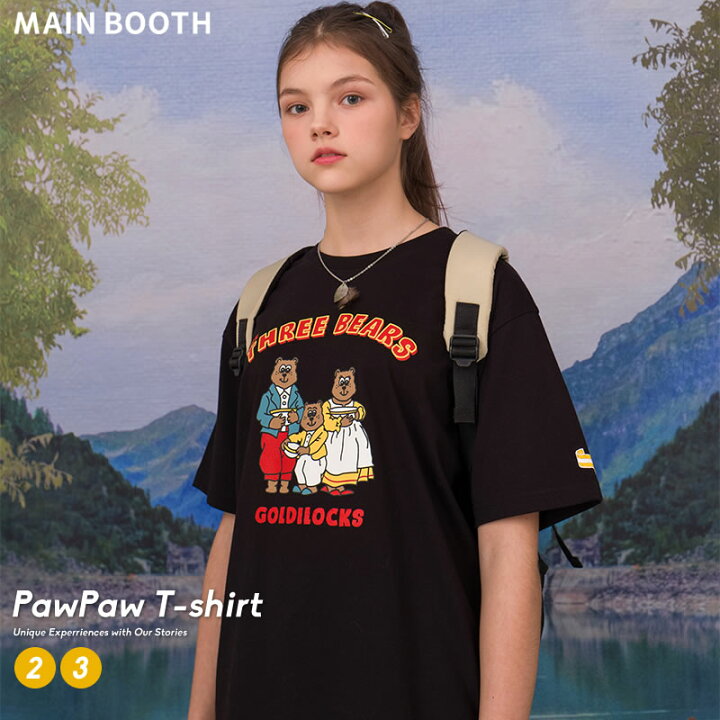 楽天市場 メール便対応 Main Booth メインブース Tシャツ レディース 半袖 ペア おそろ ペアtシャツ ペアルック カップル ベア クマ キャラクター 韓国 ファッション ブランド オルチャンファッション 韓国服 プチプラ 韓国ファッション Shoowtime
