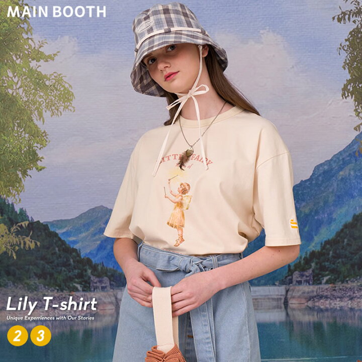 楽天市場 メール便対応 Main Booth メインブース Tシャツ レディース 半袖 ペア おそろ ペアtシャツ ペアルック カップル 天使 エンジェル 韓国 ファッション ブランド オルチャンファッション 韓国服 プチプラ 韓国ファッション Shoowtime