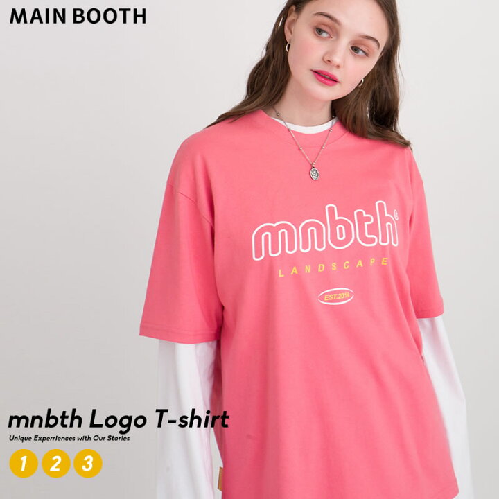 楽天市場 メール便対応 Main Booth メインブース ペア Tシャツ 半袖 おそろ カップル ペアルック ロゴ 韓国 ファッション ブランド オルチャンファッション 韓国服 プチプラ 韓国ファッション Shoowtime