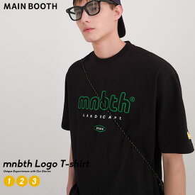 【メール便対応】 MAIN BOOTH メインブース ペア tシャツ 半袖 おそろ カップル ペアルック ロゴ 韓国 ファッション ブランド オルチャンファッション 韓国服 プチプラ