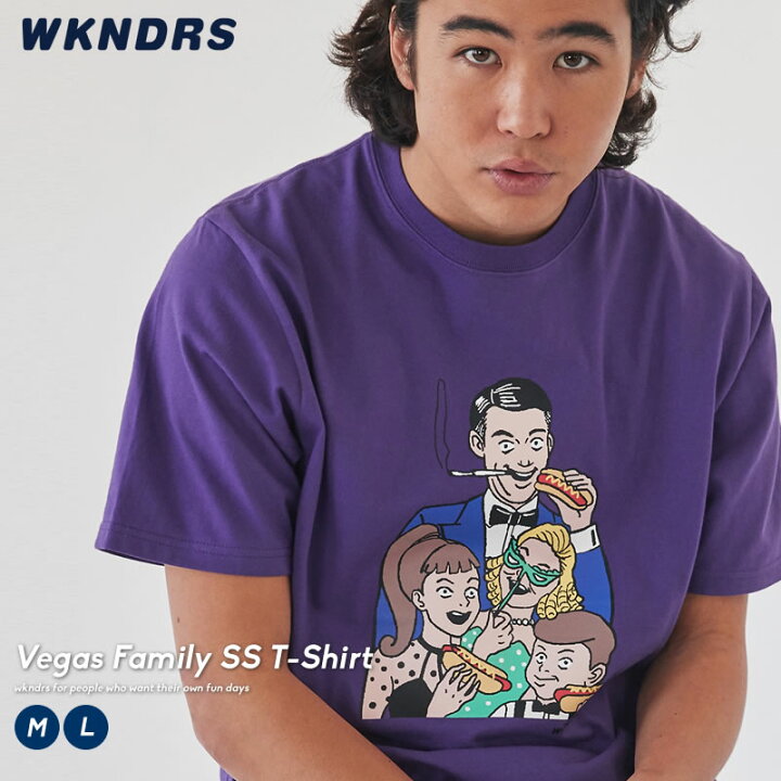 楽天市場 メール便対応 Wkndrs ウィークエンダーズ メンズ Tシャツ 半袖 綿100 コットン100 イラスト ラスベガス 春 夏 韓国 ファッション ブランド ストリート オルチャンファッション 韓国服 デイリーコーデ Korea 韓国ファッション Shoowtime