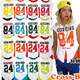 【あす楽/即納/送料無料】カラフルタンク＋ロゴTシャツ2点セット(A0680)CROSS-B