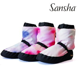 Sansha サンシャ ウォームアップブーツ ショート WOOJ 水彩 グラデーション バレエシューズ ブーティ ブーツ バレエ かわいい ピンク ブルー