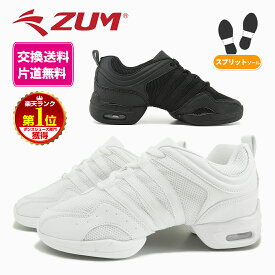 ダンス スニーカー ダンススニーカー ダンスシューズ ZUM(スム) ZDS118-DX スプリットソール チアリーディング ズンバ フィットネス シューズ 白 黒 ジャズシューズ レディース メンズ キッズ 女性用 男性用 ブラック ホワイト【RSL】