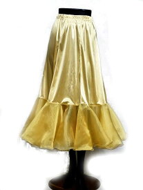 【新入荷】パニエ No.0050172 ゴールド Roger 社交ダンス 衣装 重ね 履き 用 ペチコート フリーサイズ　社交ダンス衣装　85cm丈