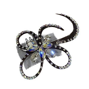 多美咲 ヘアーオーナメント XR009 ストーン 付き 全18色 社交ダンスヘアアクセサリー 使いやすい 華やか ミニタイプ 髪飾り カラバリあり ヘアピース 競技用髪飾り デモ用髪飾り パーティー用