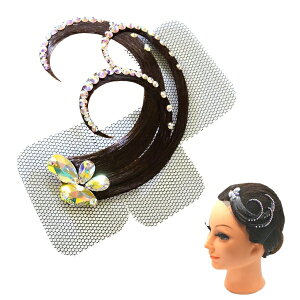 【オーダー可能】多美咲 オーナメント XR037 ストーン 付き 全18色 社交ダンスヘアアクセサリー 使いやすい 華やか ミニ フェイスライン サイド バック ショートカット 艶タイプ 髪飾り カラ