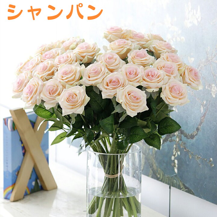 楽天市場】新品 大量 大きい リアル 100本 バラ 高級 造花 アート 