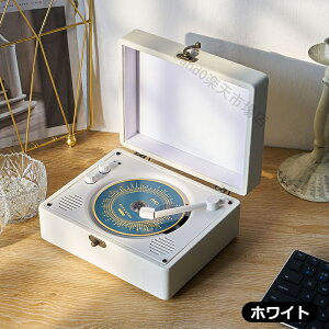 cd プレーヤー かわいい CDプレーヤー bluetooth スピーカー 卓上置き式 レトロ レコード レコードプレーヤー風 可愛い 復刻スピーカー 多機能 カバー付き レザー レコードスピーカー ギフト プ