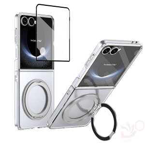 �y���Ԍ���150�~�N�[�|���z Galaxy Z Flip8 �P�[�X ZFlip8 �P�[�X MagSafe�Ή� 360�x��]�����O�X�^���h �X�}�z�P�[�X Z Flip8 �J�o�[ ��̌^�t�B�����t�� �N���A PC �S�ʕی� �O���f�B�X�v���C�ی� ���C