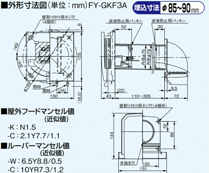 楽天市場】気調システム 室内部材 自然給気口(壁用)〈定風量機能・給気清浄フィルター〉 FY-GKF3A-W/K ホワイトブラック : : ダンドリープロ楽天市場店 楽天市場】気調システム 室内部材 自然給気口(壁用)〈定風量機能・給気清浄フィルター〉 FY-GKF3A-W/K ホワイトブラック : : ダンドリープロ楽天市場店