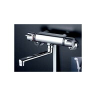 KVK KF800T サーモスタット式シャワー 170mmパイプ付 クランク芯々110〜210mm シャワーヘッドグレー シャ…