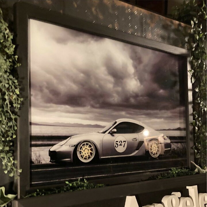 楽天市場】｢PORSCHE CAYMAN｣!! 強化ガラス製 高級アートパネル(額付き 