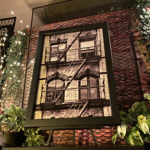 �NEWYORK FIRE ESCAPE��L�����o�X���A�[�g�p�l�� Type.B �u���b�N�����X�^�C�� �j�O�C���e���A �A�����J���r���e�[�W �J�t�F�C���e���A �C���_�X�g���A���C���e���A �z�ǃC���e���A �E�H�[���V