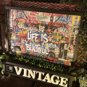 �LIFE IS BEAUTIFUL�Type.B�L�����o�X���|�b�v�A�[�g�p�l�� �j�O�C���e���A �A�����J���r���e�[�W �J�t�F�C���e���A �A�����J���J�W���A�� �X�܏Y�� �X�ܑ��� VINTAGE �A�[�g�p�l�� �A���J�W GARAGE