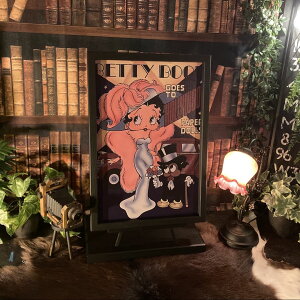 ������BETTY BOOP�Type.A �L�����o�X���E�b�h�A�[�g�p�l�� �u���b�N�����X�^�C�� �j�O�C���e���A �A�����J���_�C�i�[ NEWYORK �A�����J���r���e�[�W �X�ܑ��� �A�����J���J�W���A�� CAFE �A�[�g