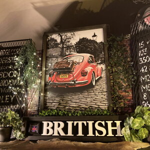 �THE BEETLE NOSTALGIA ART��L�����o�X���A�[�g�p�l��(�z����) �E�G�X�g�R�[�X�g�C���e���A �J�t�F�C���e���A �A�����J���m�X�^���W�[ �X�^�C�� �A�[�g�p�l�� �t�H���N�X���[�Q�� �A�����J���r