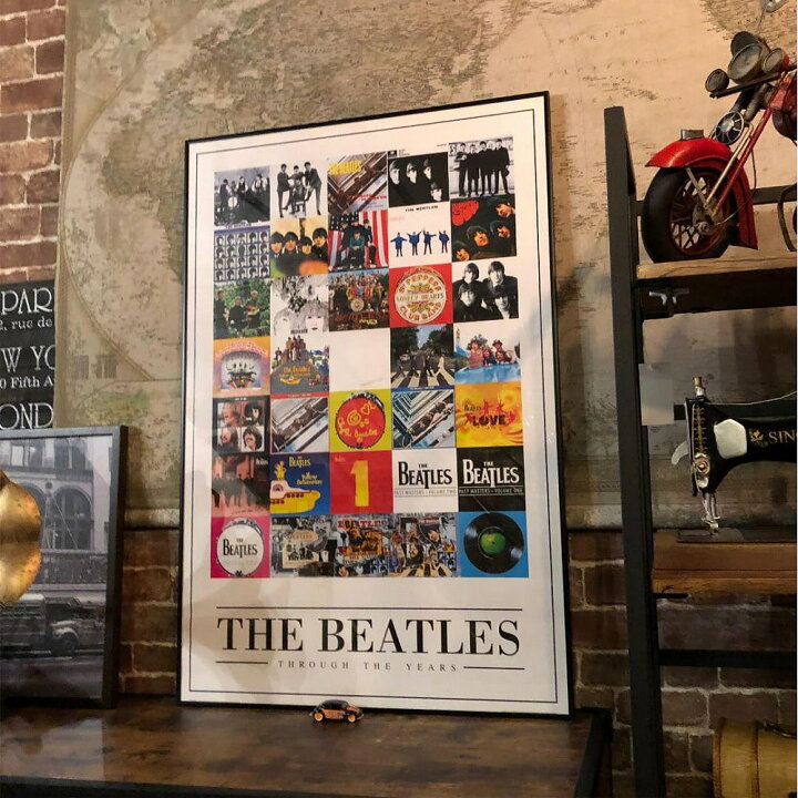 楽天市場】THE BEATLES!! 超超特大アートポスター(額付き)!! type B 
