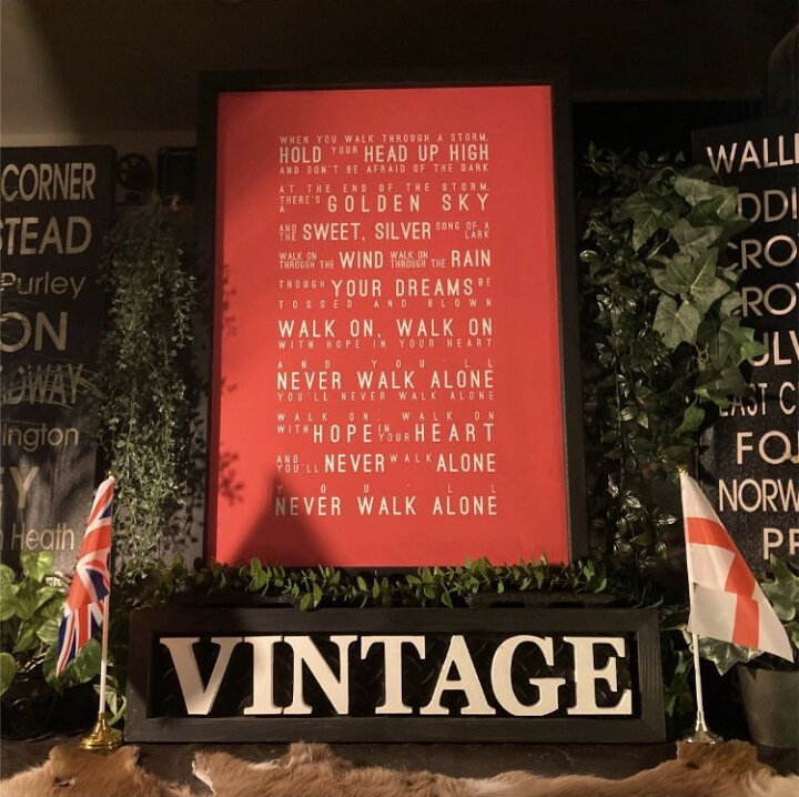 楽天市場 You Ll Never Walk Alone 高級アートパネル 額付き 男前インテリア カフェインテリア Industrial ビンテージ Vintage ヴィンテージ アートパネル 男の隠れ家インテリア 店舗什器 店舗展示品 バスロールサイン アメリカンビンテージ Dandylifespace