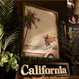 ｢CALIFORNIA VINTAGE｣Ver.4!! 高級アートパネル(額付き)!! ウエストコーストインテリア マリンインテリア カフェインテリア 西海岸インテリア California アメリカンビンテージ アートパネル カリフォルニア ワーゲンバス DandyLifeSpace