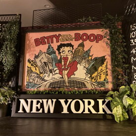 ｢Betty Boop Art｣Type.D!! コットン製 大型アートパネル!! アメリカンカジュアル アートパネル カフェインテリ アメリカンビンテージ 男前インテリア アメカジ雑貨 アメリカンクラシック アメリカンダイナー ベティちゃん Betty ウェルカムボード DandyLifeSpace