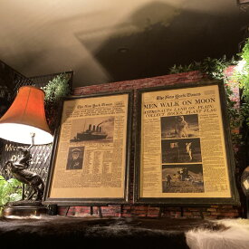 2枚組｢THE NEWYORK TIMES 復刻版｣アンティークアートフレーム インダストリアル アメリカンビンテージ アメリカンクラシック アメリカンノスタルジー ブルックリン アメリカンカジュアル アメリカンアンティーク 店舗什器 DandyLifeSpace