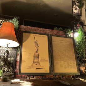 2枚組｢アメリカ合衆国独立宣言書｣＆｢自由の女神｣アンティークアートフレーム ブルックリンスタイル カフェインテリア アートフレーム NEWYORK バスロールサイン ニューヨークスタイル オールドアメリカン アメリカンアンティーク ヘリテージスタイル DandyLifeSpace