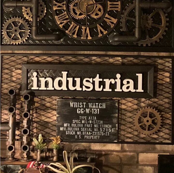 楽天市場 Industrial 立体logoアートパネル 額付き 男前インテリア アメリカンビンテージ アートパネル インダストリアルインテリア アメカジ雑貨 ガレージインテリア 配管インテリア Industrial スチームパンク 店舗什器 店舗展示品 Dandylifespace Dandy Life