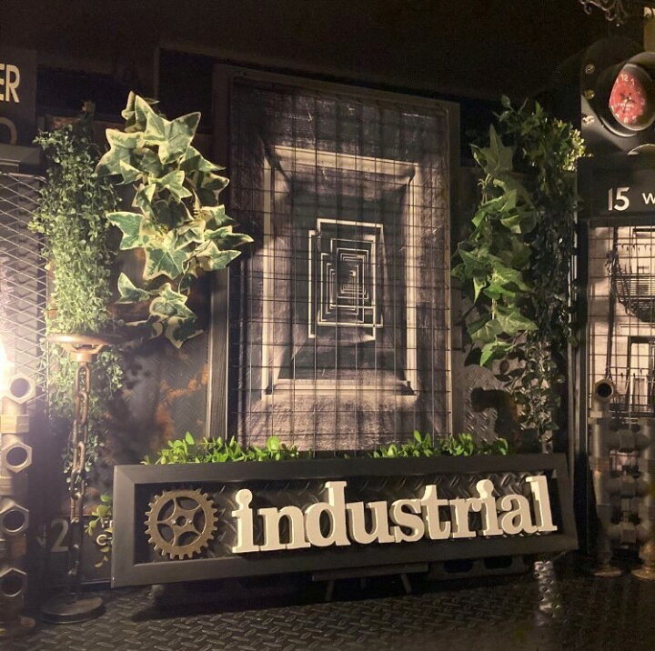 楽天市場】｢INDUSTRIAL ART｣Ver.3!! アイアンフェンス付き大型アート 
