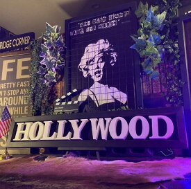 ｢HOLLYWOOD｣!! 立体LOGOアートパネル(額付き)!! 超大型サイズ!! ブルックリン 男前インテリア アメリカンビンテージ カフェインテリア HOLLY WOOD バスロールサイン オールドアメリカン レトロアメリカン NEWYORK BROOKLYN アートパネル ヴィンテージ DandyLifeSpace