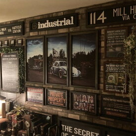 3枚組 ｢Beetle｣ キャンバス製 3連奏 高級アートパネル(額入り) ブルックリンインテリア 男前インテリア NEWYORK インダストリアル アートパネル バスロールサイン ニューヨークスタイル アメリカンモダン BROOKLYN アメリカンビンテージ DandyLifeSpace